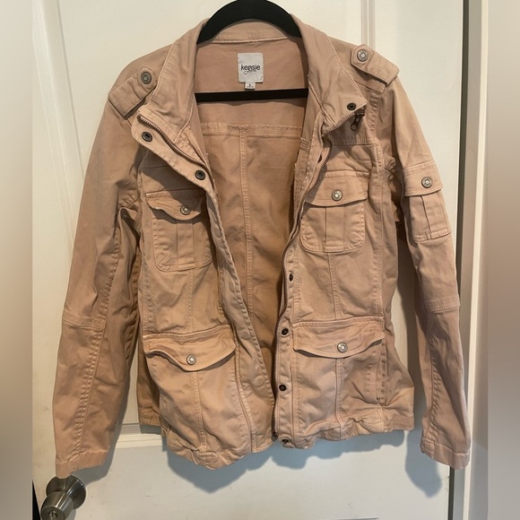 Kensie Light Pink Denim Utility Jacket Size Large Girls - Picture 1 of 4